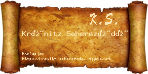 Kránitz Seherezádé névjegykártya